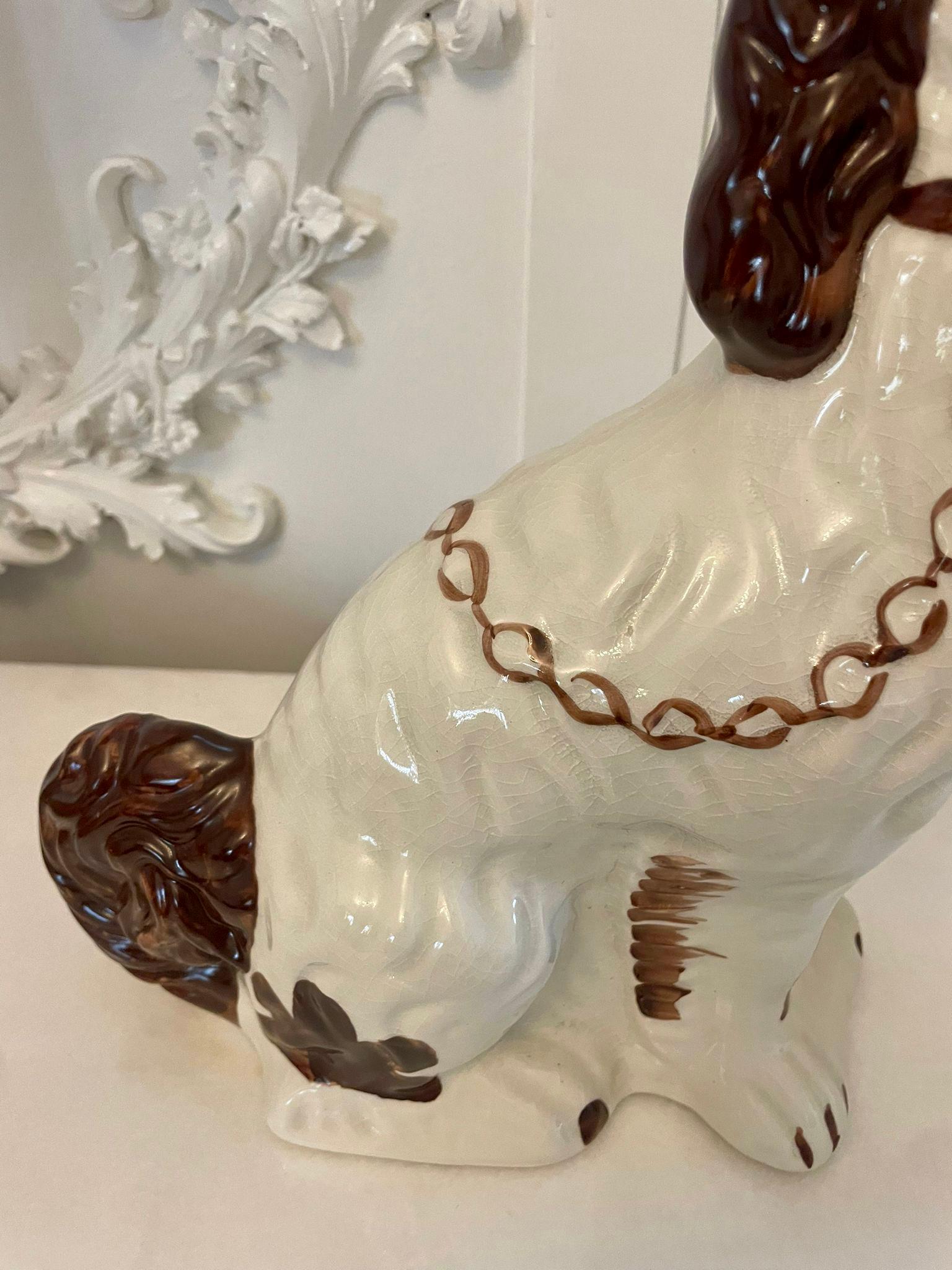 Pair of Quality Antique Edwardian Staffordshire Dogs In Good Condition In Suffolk, GB