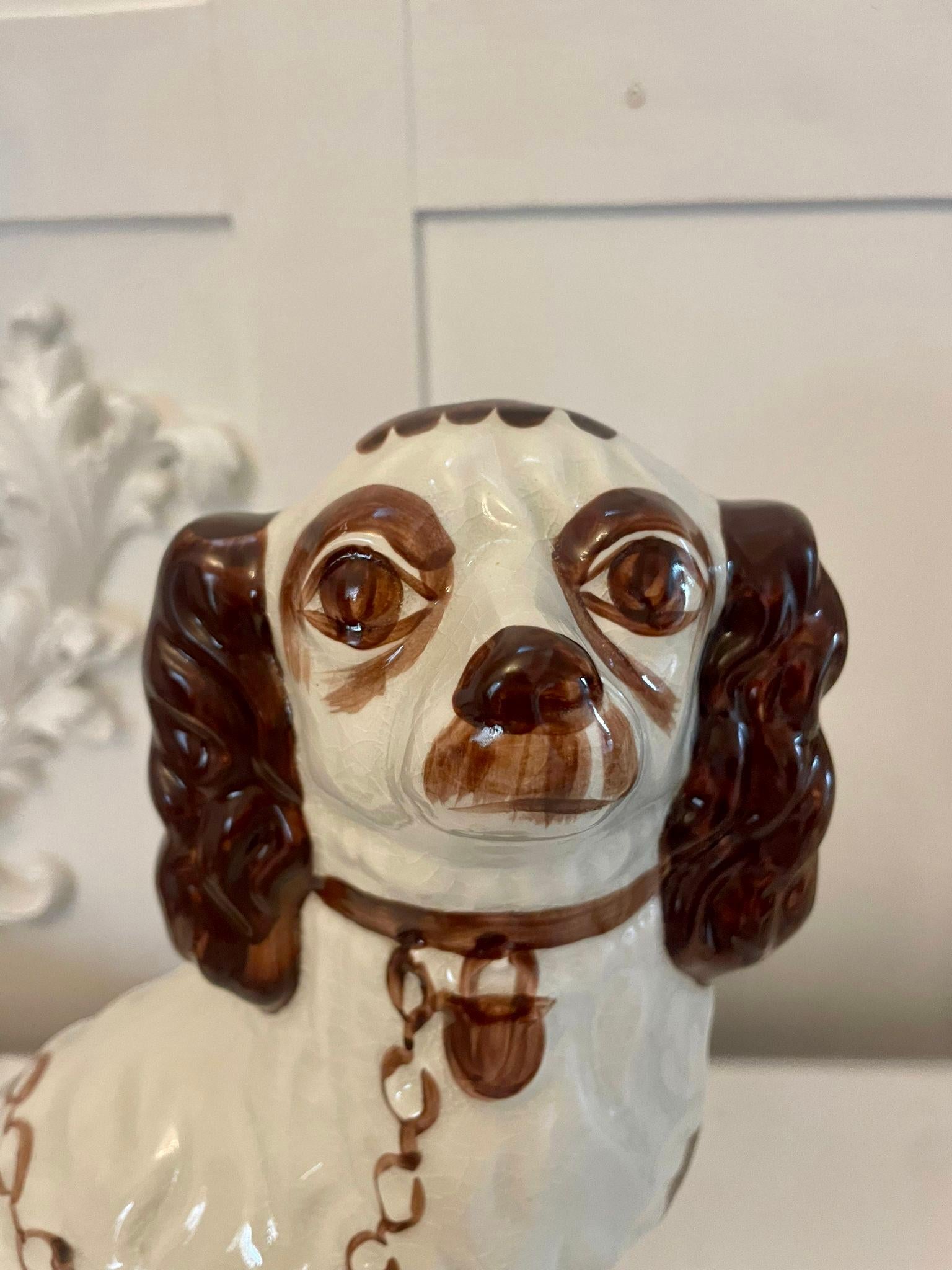 Pair of Quality Antique Edwardian Staffordshire Dogs 1