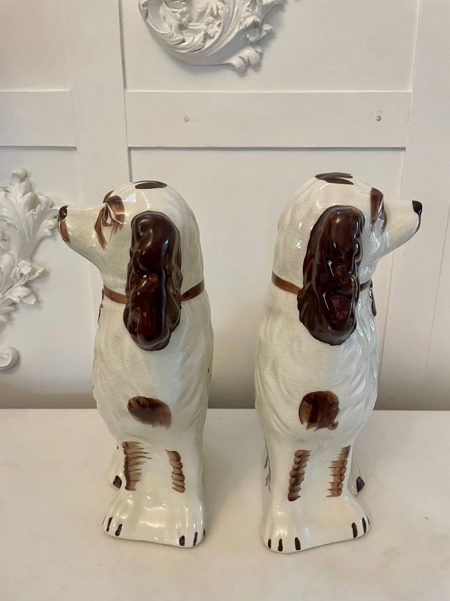 Pair of Quality Antique Edwardian Staffordshire Dogs 2