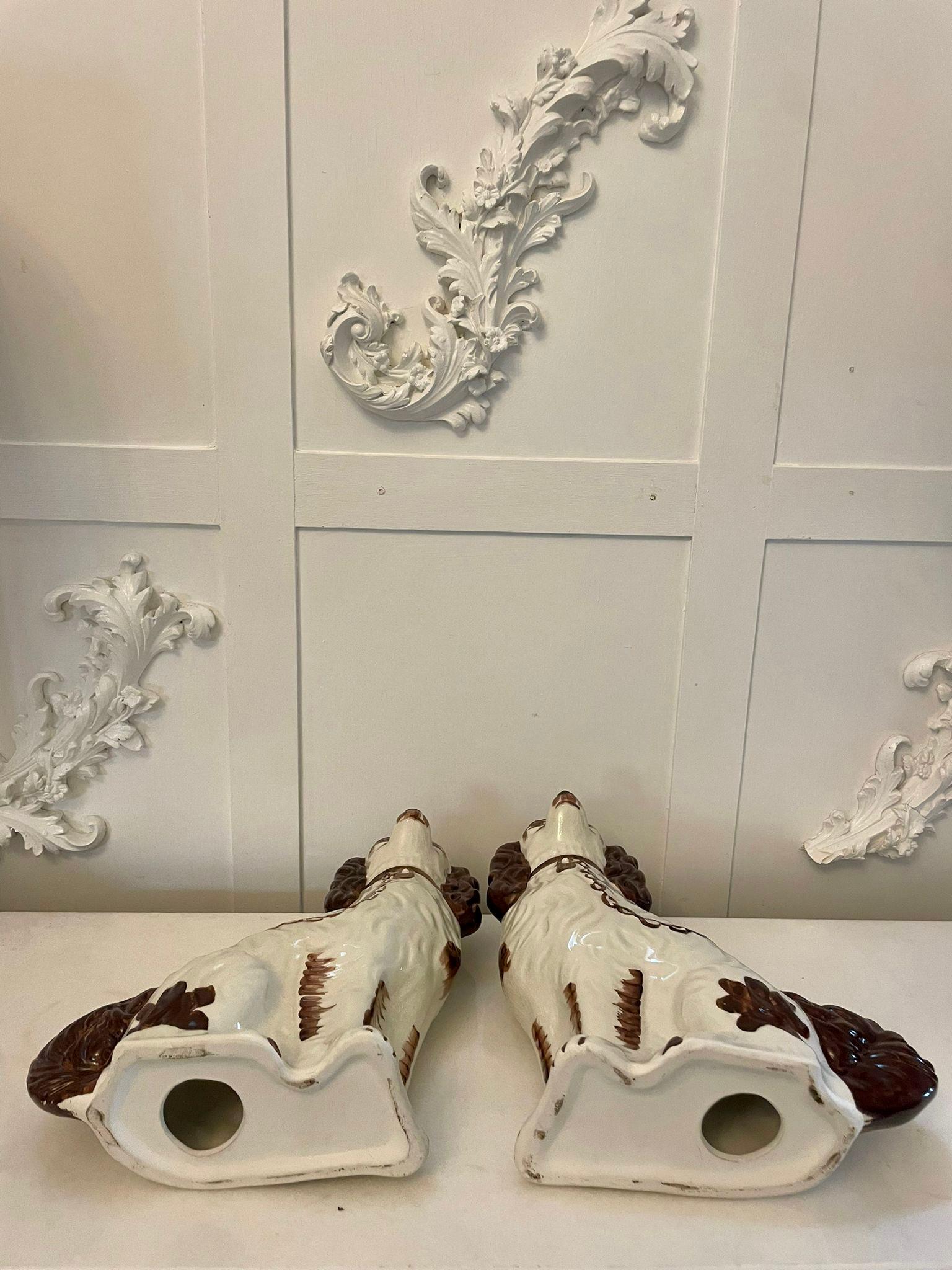 Pair of Quality Antique Edwardian Staffordshire Dogs 3
