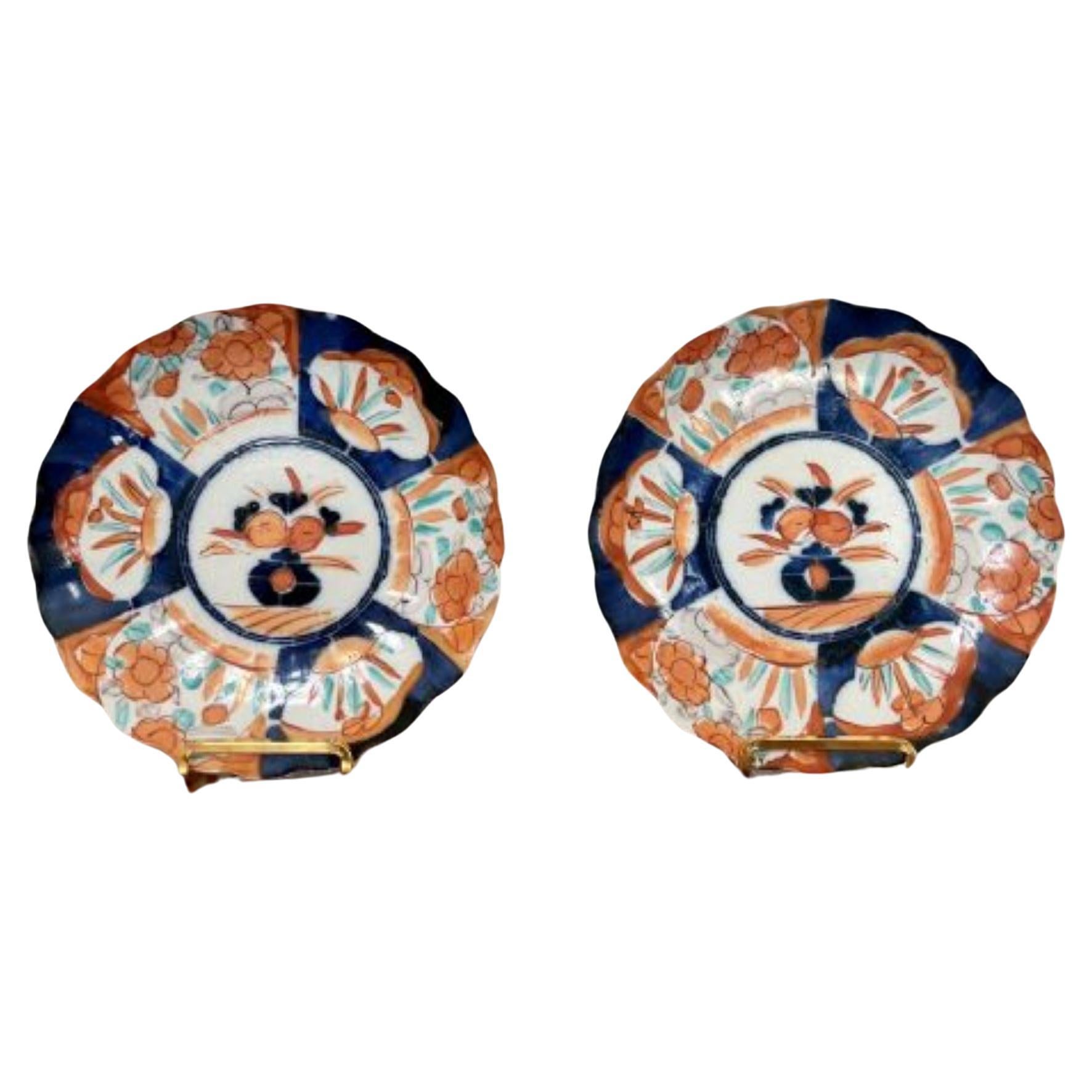 Pair of quality antique Japanese imari plates  For Sale