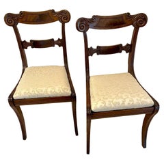 Pair of Quality Antique Regency Carved Mahogany Side Chairs