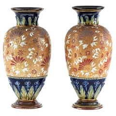 Pair Of Quality Antique Royal Doulton Vases