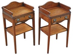 Pair of Quality Antique Vintage Retro Mahogany Georgian Revival Bedside Tables