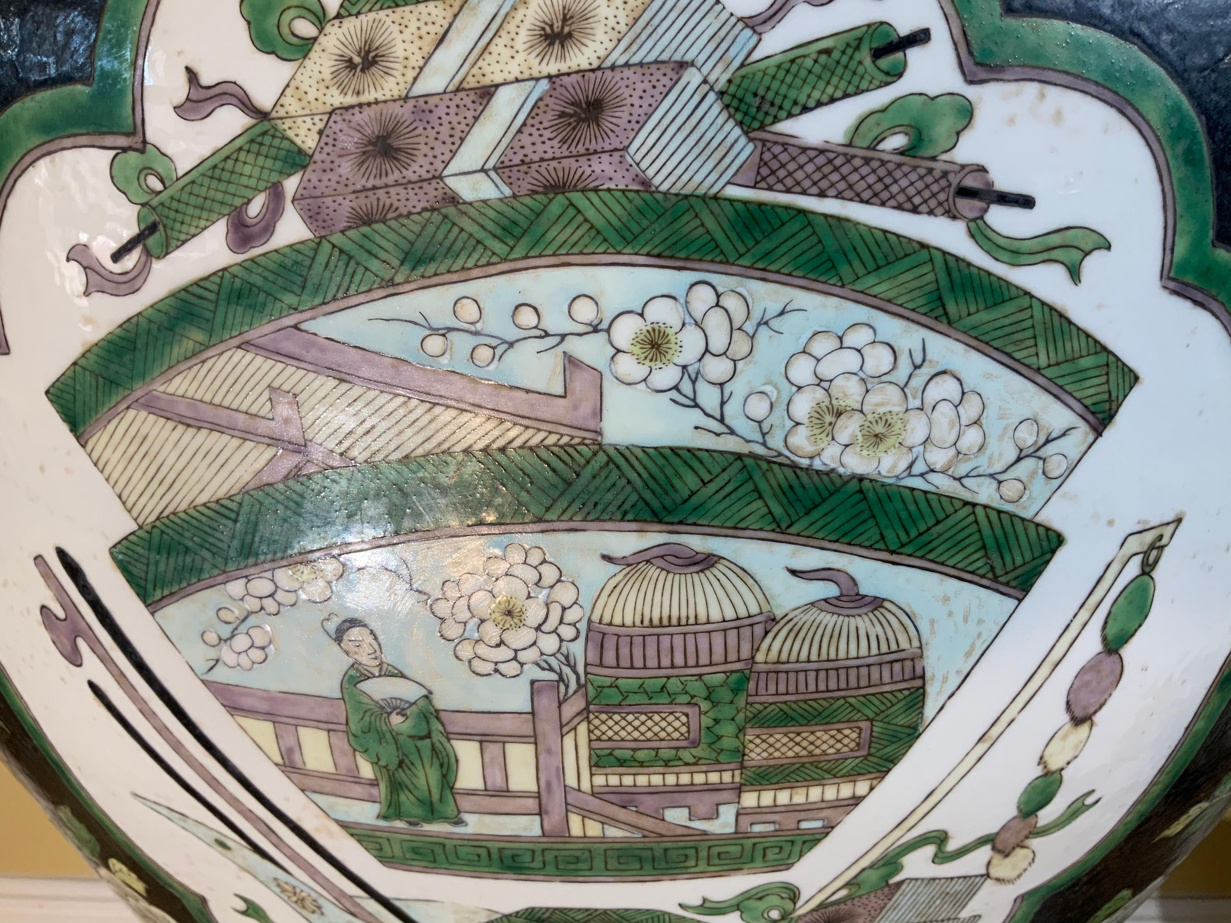 Pair of Quality Ceramic Chinese Garden Fishbowl Jardiniere 6