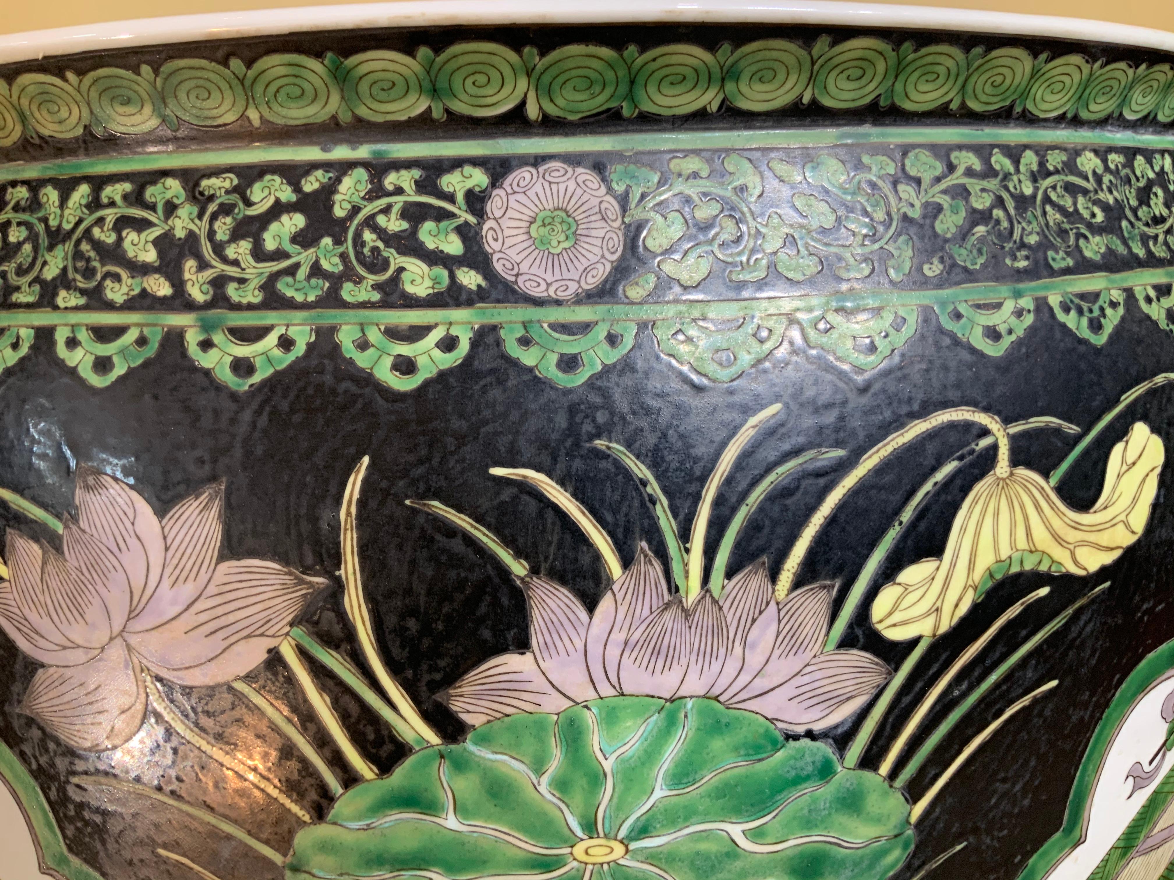 Pair of Quality Ceramic Chinese Garden Fishbowl Jardiniere 3