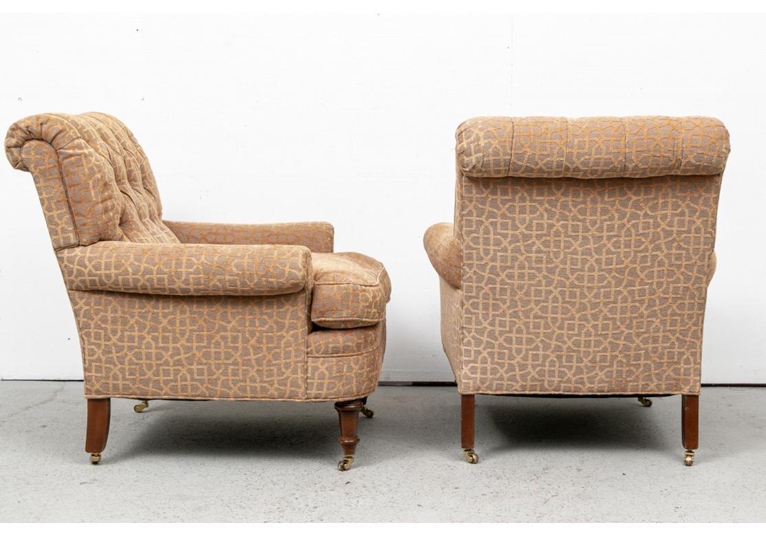 Pair of Quality George Smith Style Tuft-Back Club Chairs 2