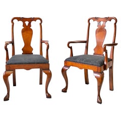 Pair of Queen Anne Chairs with Ming Details