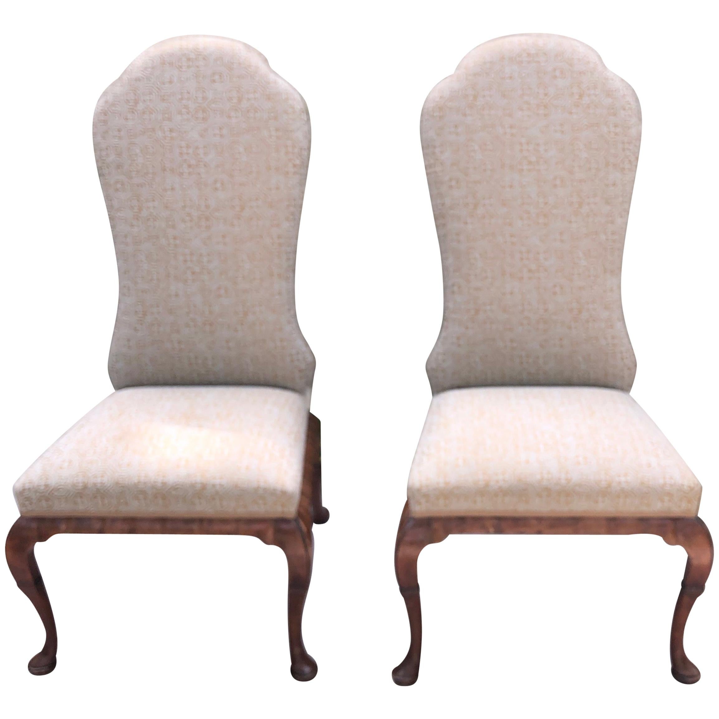 Pair of Queen Anne Dennis and Leen Chairs