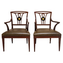 Antique Pair of Queen Anne Revival Armchairs