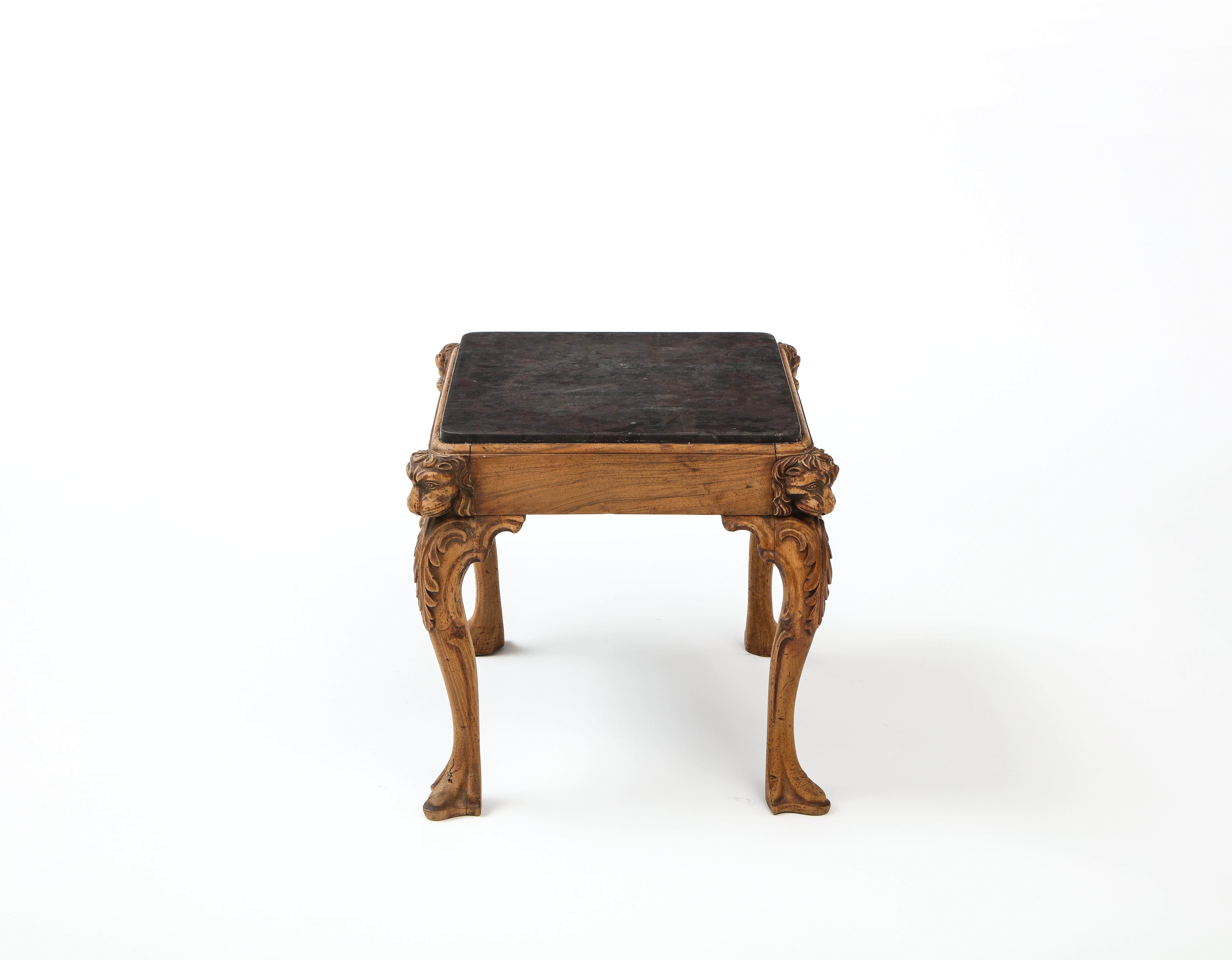 Granite Pair of Queen Anne Style Cabriole Leg Coffee Tables, England, 19th Century For Sale