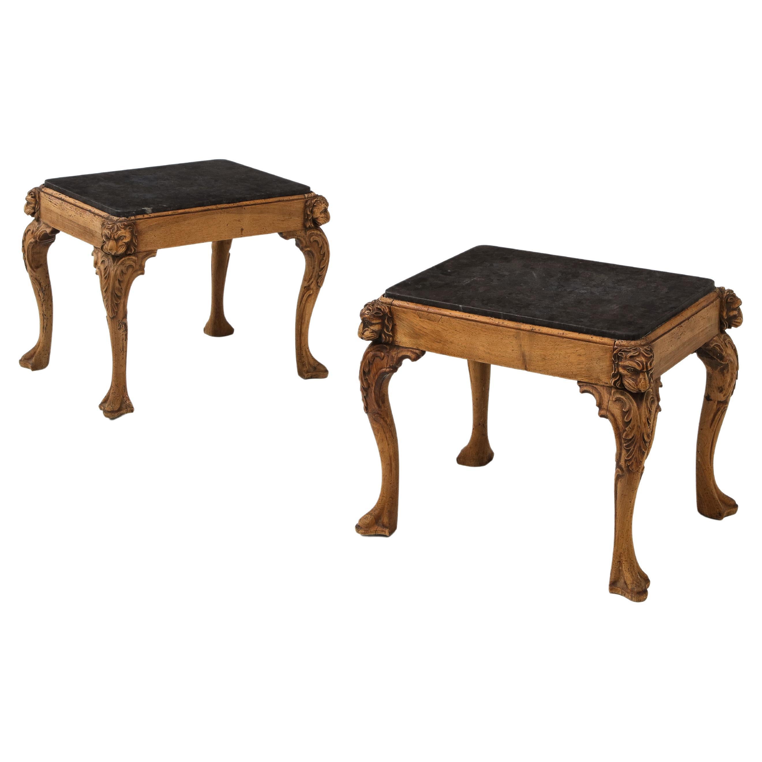 Pair of Queen Anne Style Cabriole Leg Coffee Tables, England, 19th Century