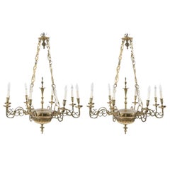 Antique Pair of Queen Anne Style Chandeliers