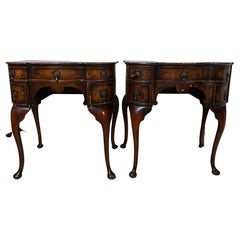 Antique Pair of Queen Anne Style End Table or Lowboys