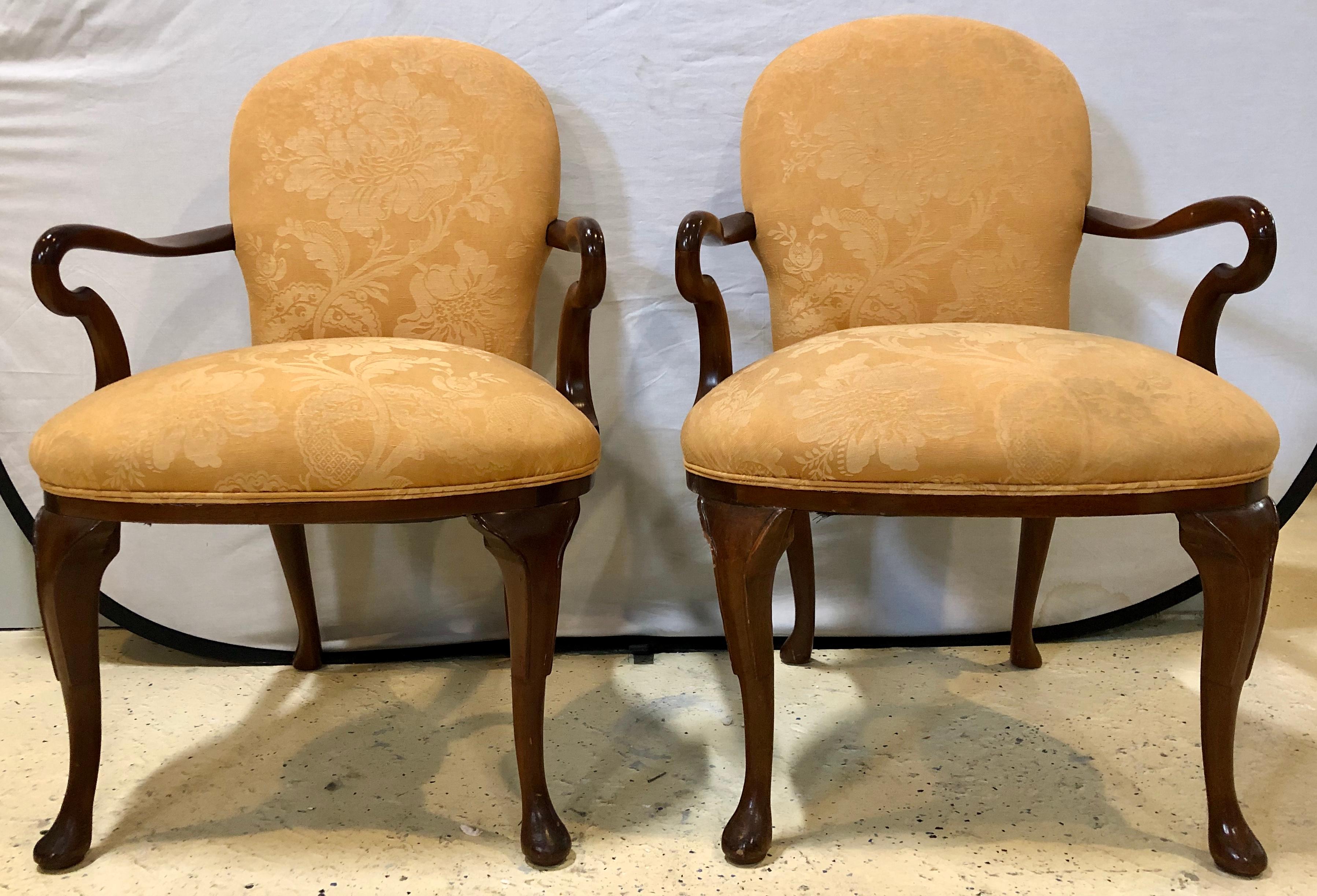 queen anne arm chairs