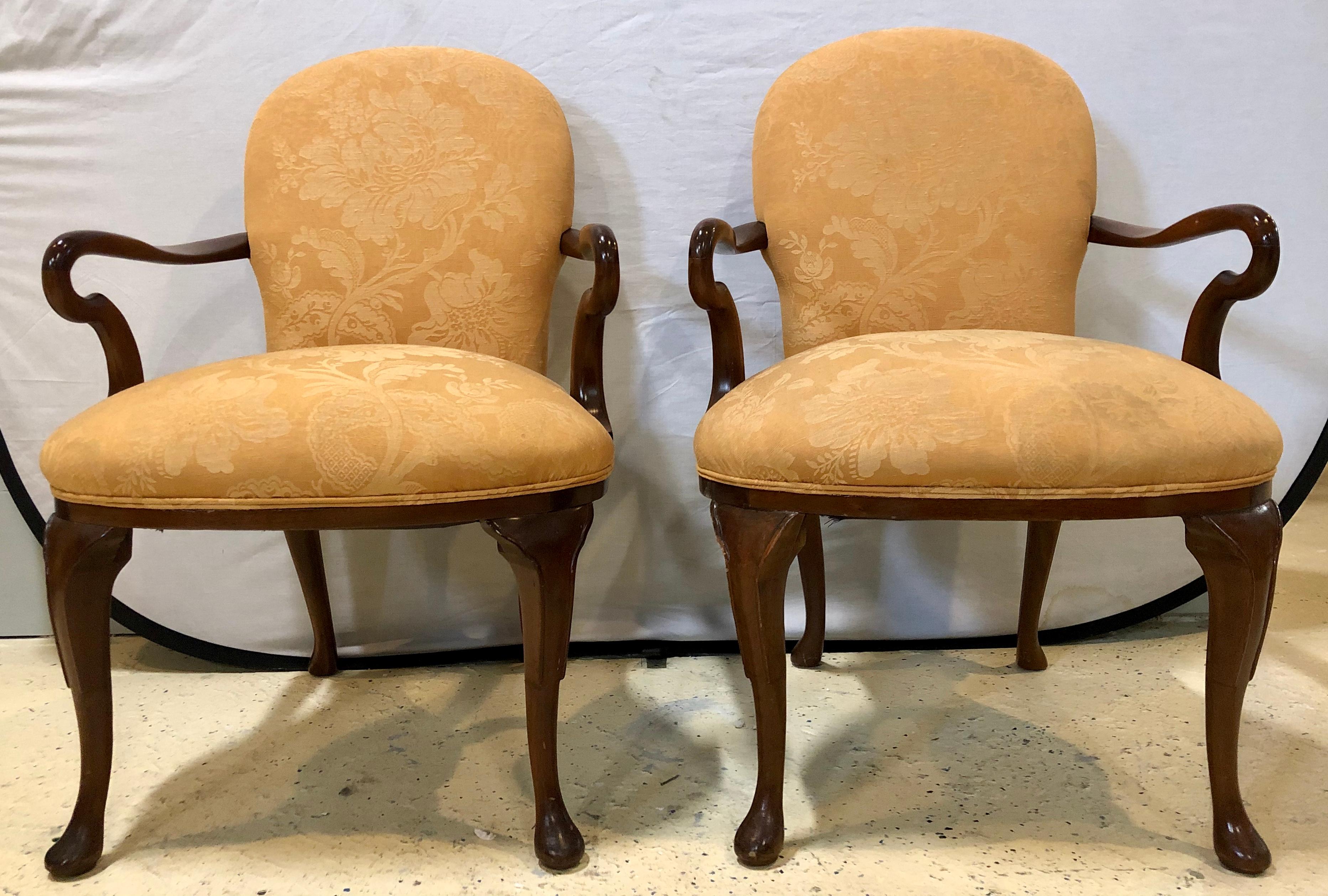 queen anne armchairs