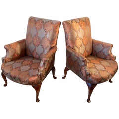 Pair of Queen Anne Style Slipper Chairs