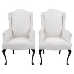 Pair of Queen Anne Style Wingback Chairs