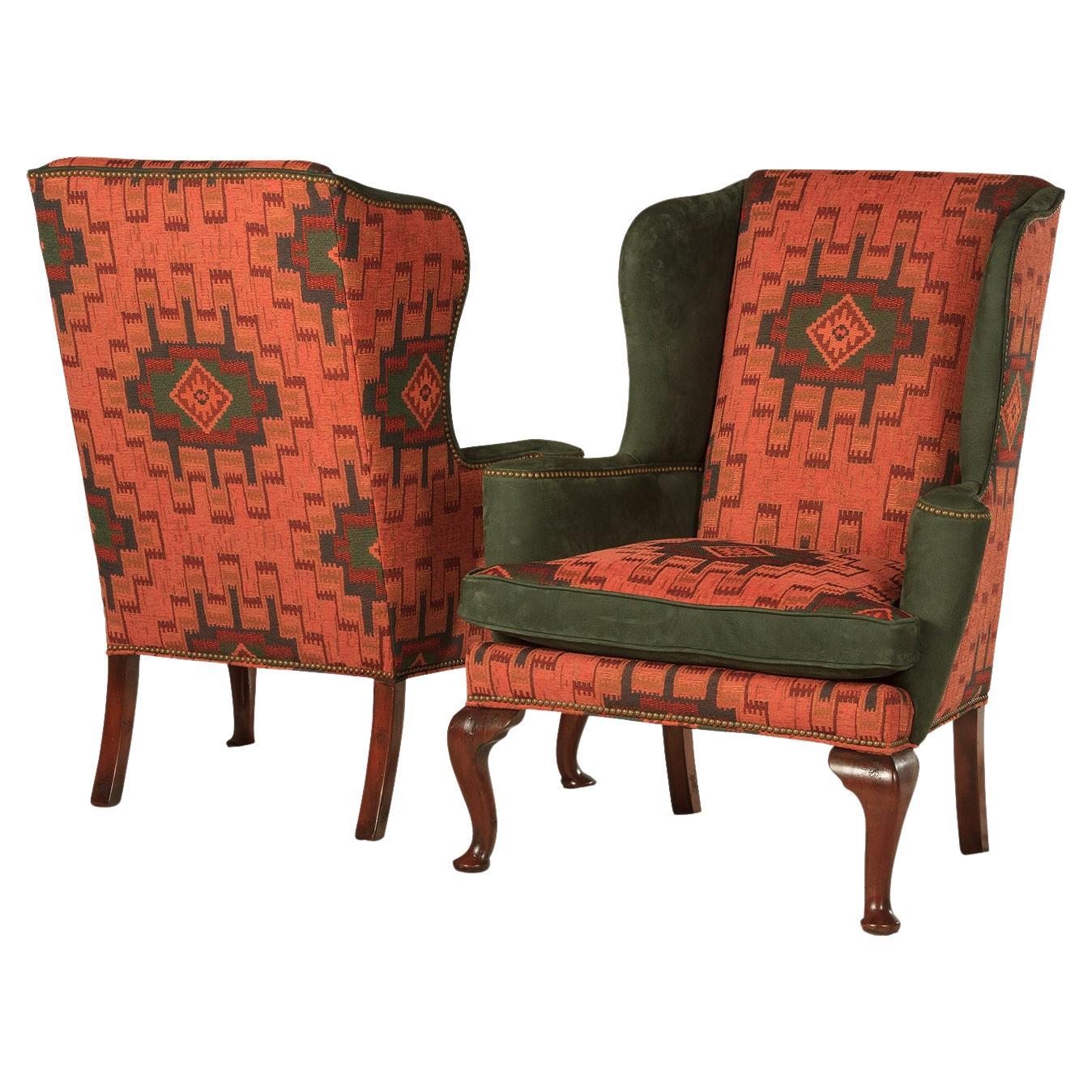 Pair of Queen Anne Wingchairs