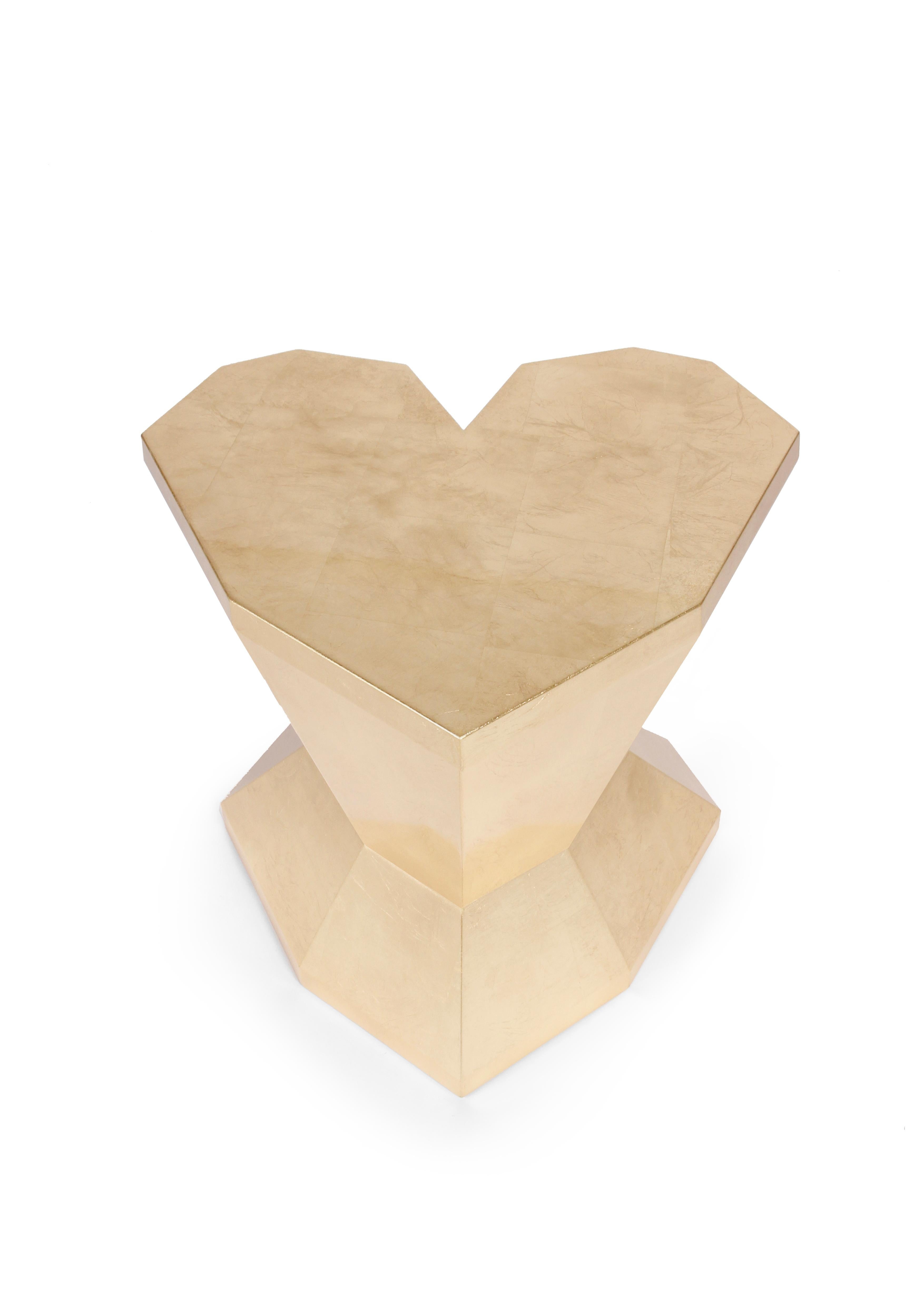 Portuguese Pair of Queen Heart Side Tables by Royal Stranger For Sale