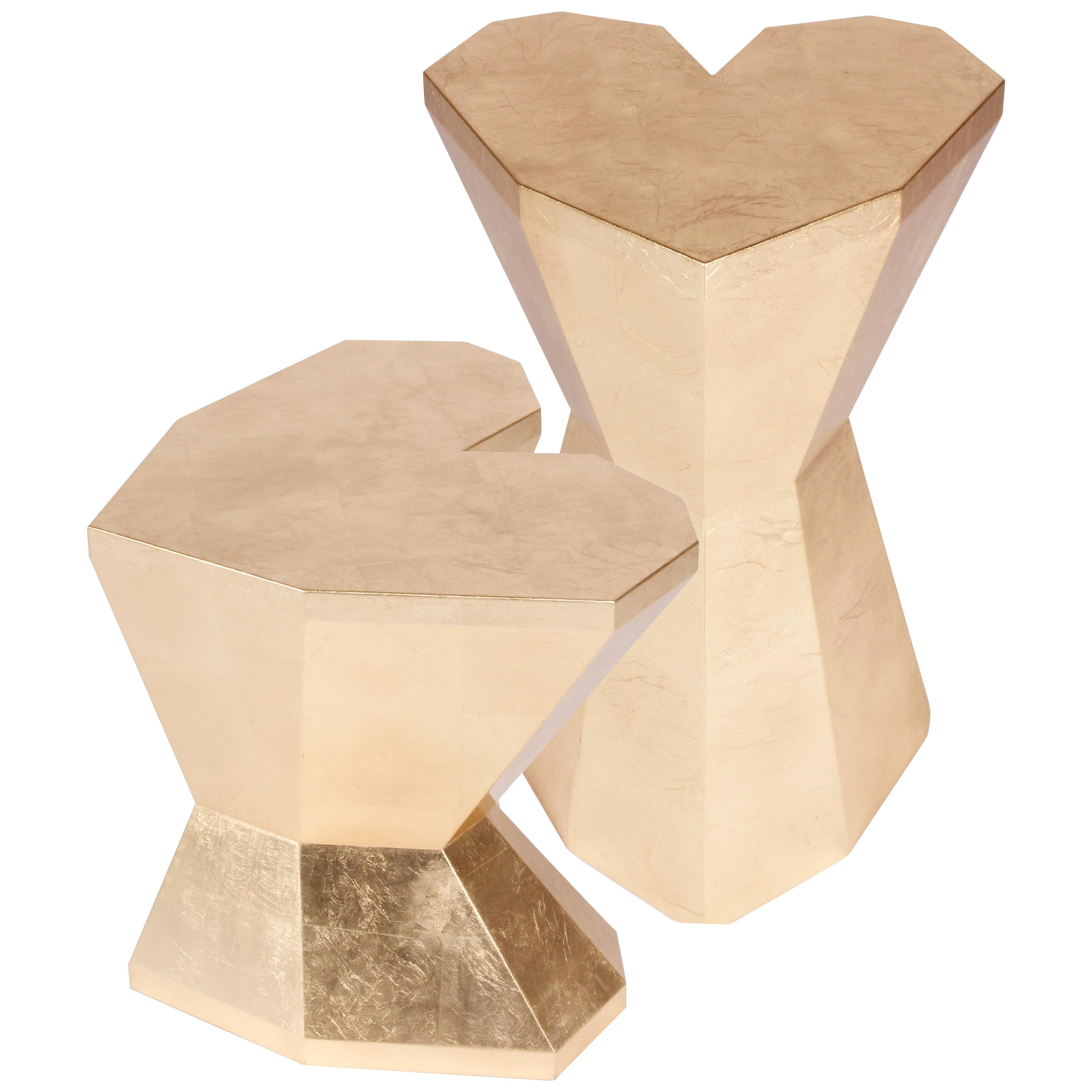 Pair of Queen Heart Side Tables by Royal Stranger