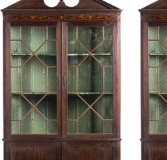 Pair of Queen Maria style corner pieces in vine wood - 19th century