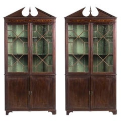 Pair of Queen Maria style corner pieces in vine wood - 19th century