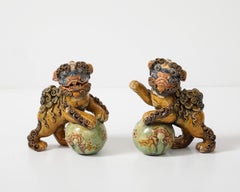 Pair of Qing Dynasty Foo Dog Lions, China circa 1950