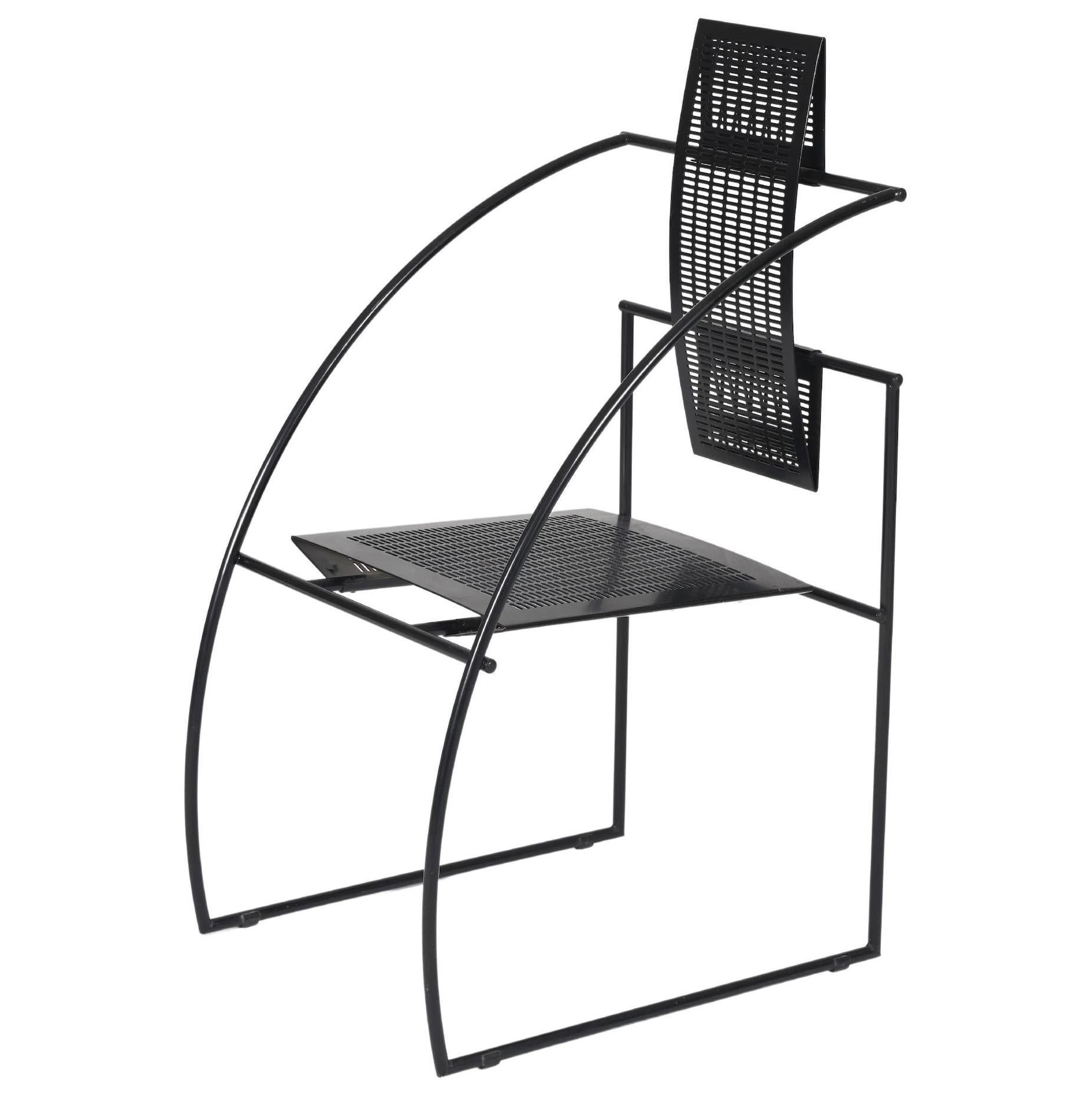 Fin du 20e siècle Paire de chaises Quinta de Mario Botta pour Alias, acier perforé noir, 1985 en vente