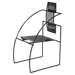 Pair of Quinta Chairs by Mario Botta for Alias, Black Perforated Steel, 1985