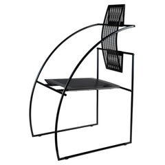 Pair of Quinta Chairs by Mario Botta for Alias, Black Perforated Steel, 1985