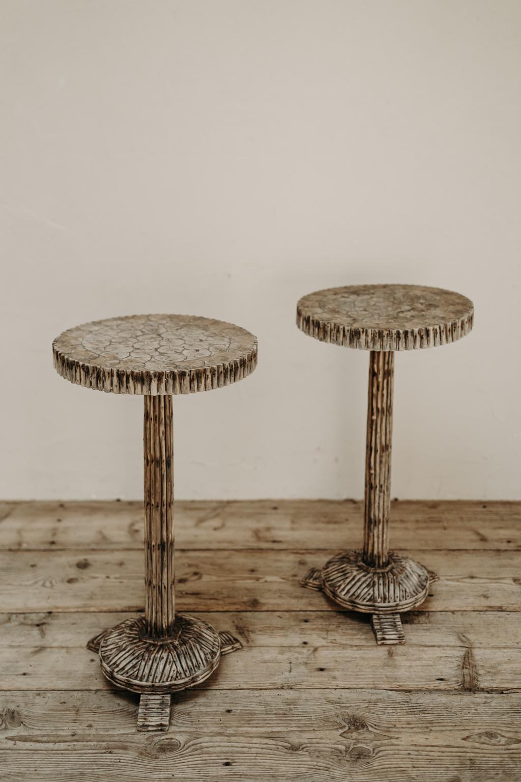 French Pair of Quirky Ajonc/Twig Tables For Sale