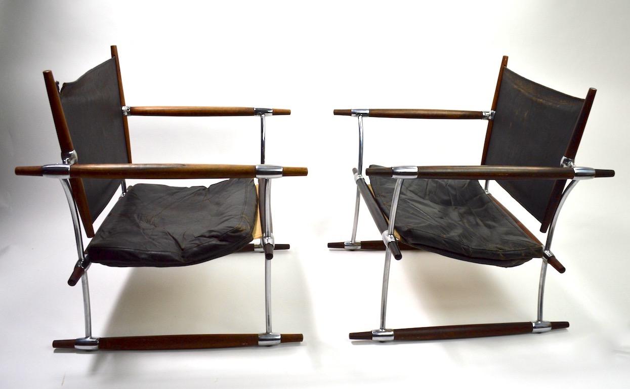 Pair of Quistgaard for Dansk Safari Lounge Chairs For Sale 9