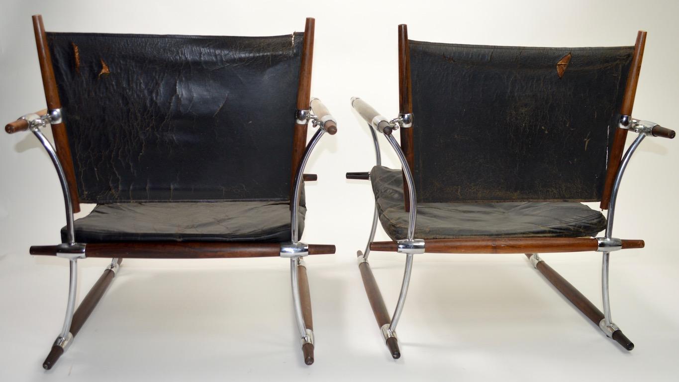 Pair of Quistgaard for Dansk Safari Lounge Chairs For Sale 10