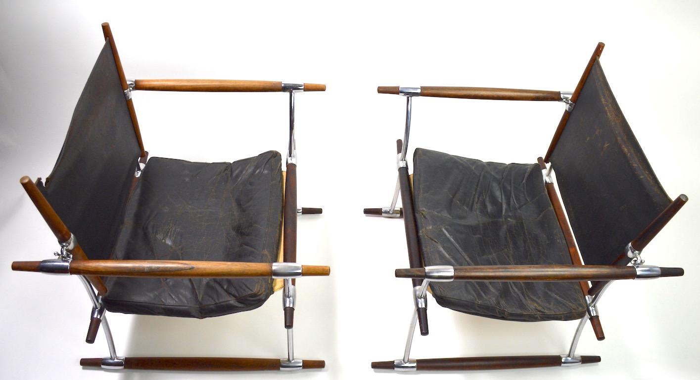 Scandinavian Modern Pair of Quistgaard for Dansk Safari Lounge Chairs For Sale