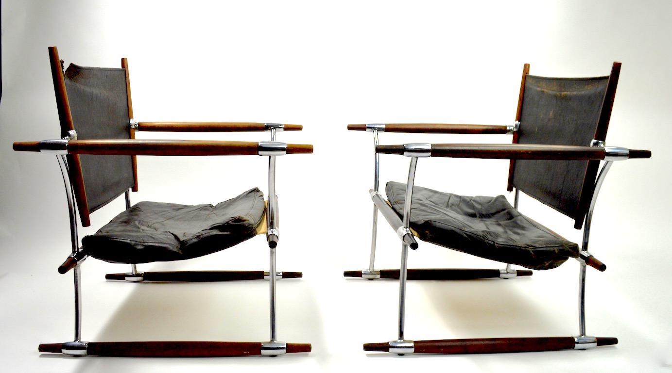Danish Pair of Quistgaard for Dansk Safari Lounge Chairs For Sale