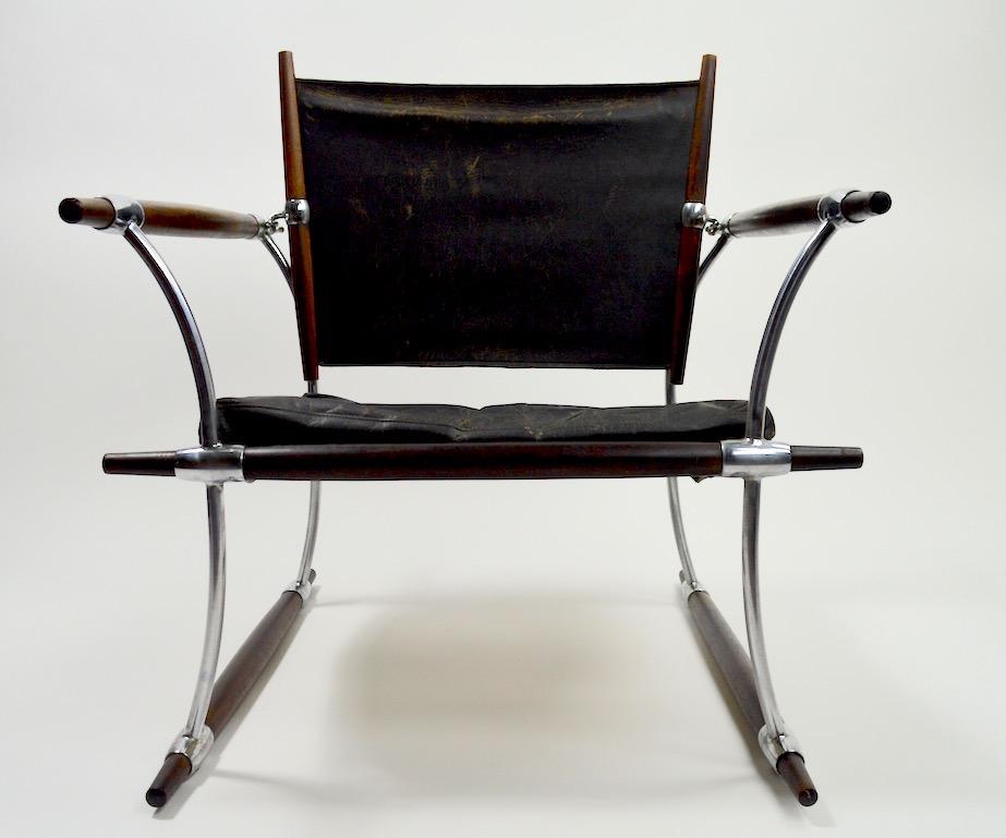 Pair of Quistgaard for Dansk Safari Lounge Chairs In Fair Condition For Sale In New York, NY