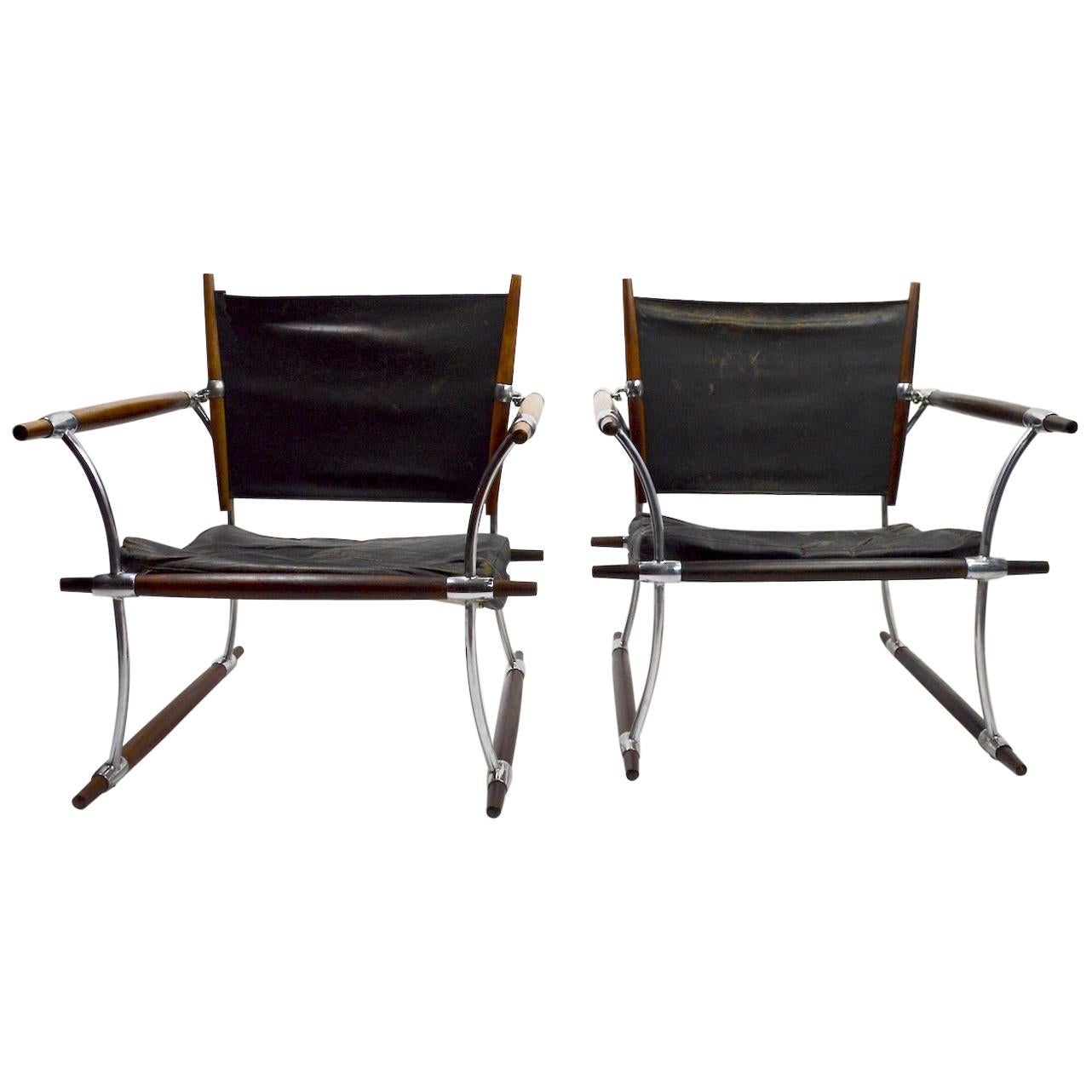 Pair of Quistgaard for Dansk Safari Lounge Chairs For Sale