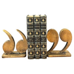 Pair of "Quotation" Gold Leaf Finish Bookends by Curtis Jere