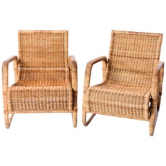 Paar R. Wengler Rattan-Sessel