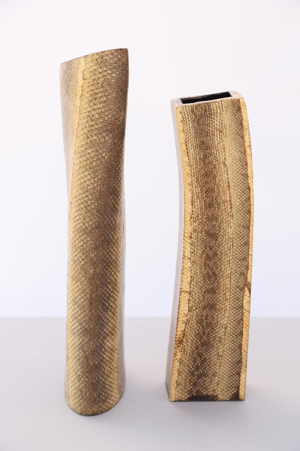 Pair of R & Y Augousti Snake Clad Vases For Sale 1