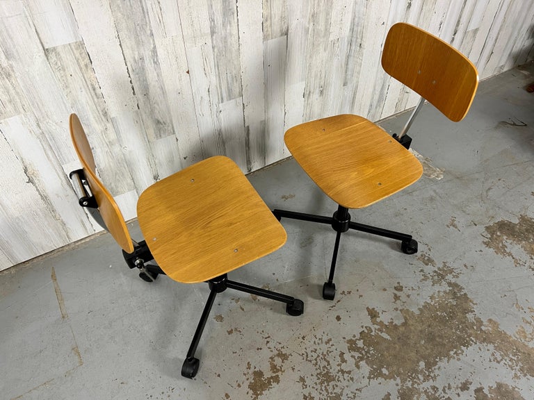 Pair of Rabami Danish Teak Kevi Desk Chairs For Sale at 1stDibs