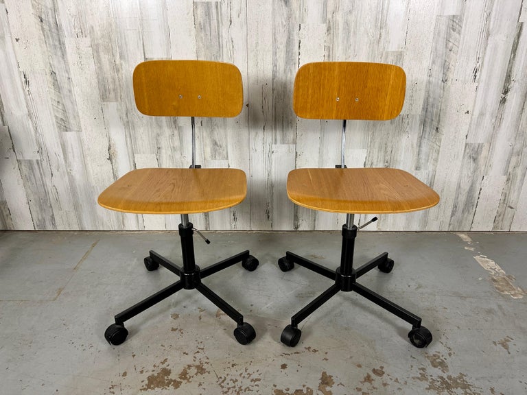 Pair of Rabami Danish Teak Kevi Desk Chairs For Sale at 1stDibs