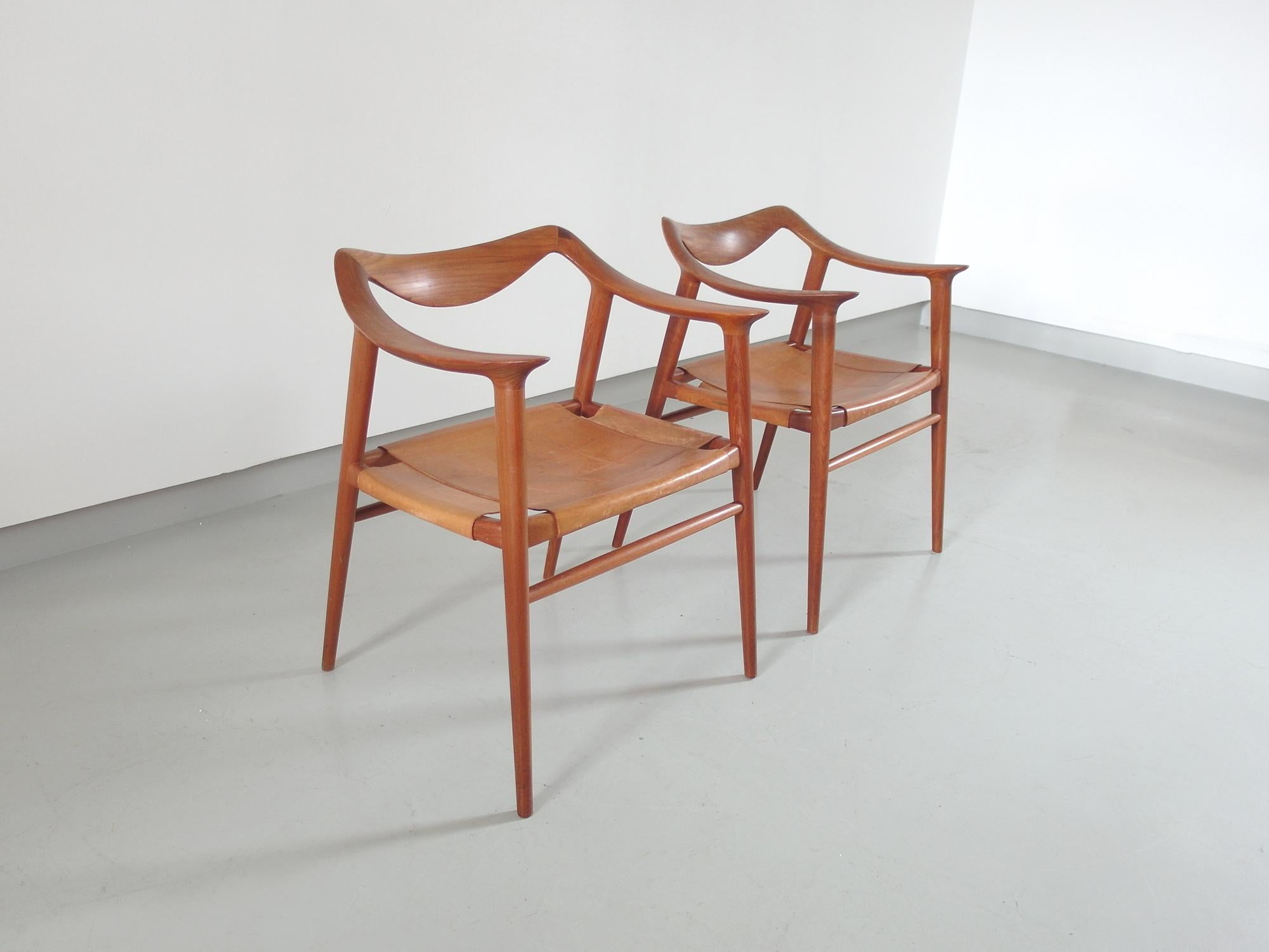 Mid-Century Modern Pair of Radstad and Relling Bambi Armchair by Gustav Bahus, Norway, 1954