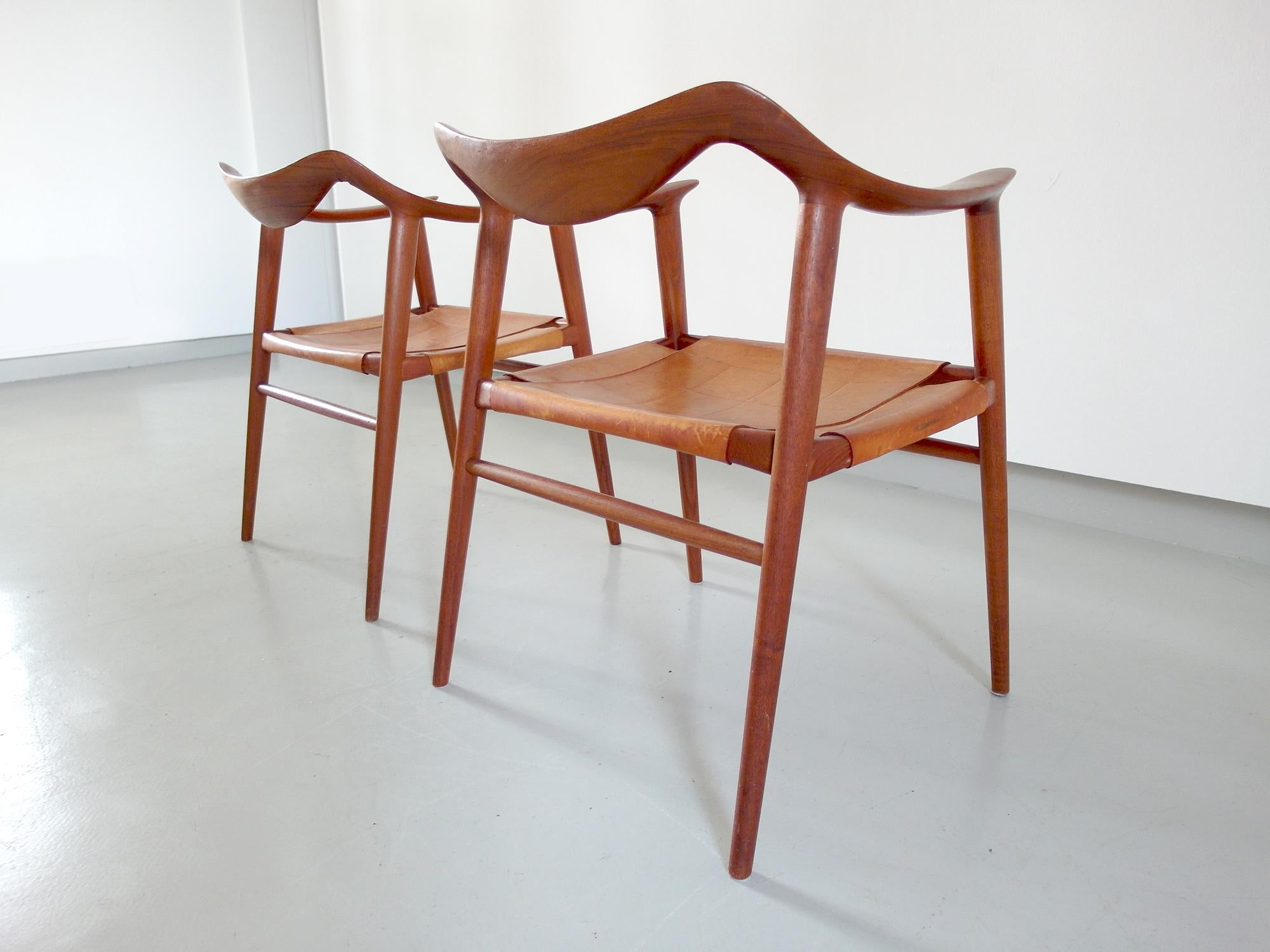 Norwegian Pair of Radstad and Relling Bambi Armchair by Gustav Bahus, Norway, 1954