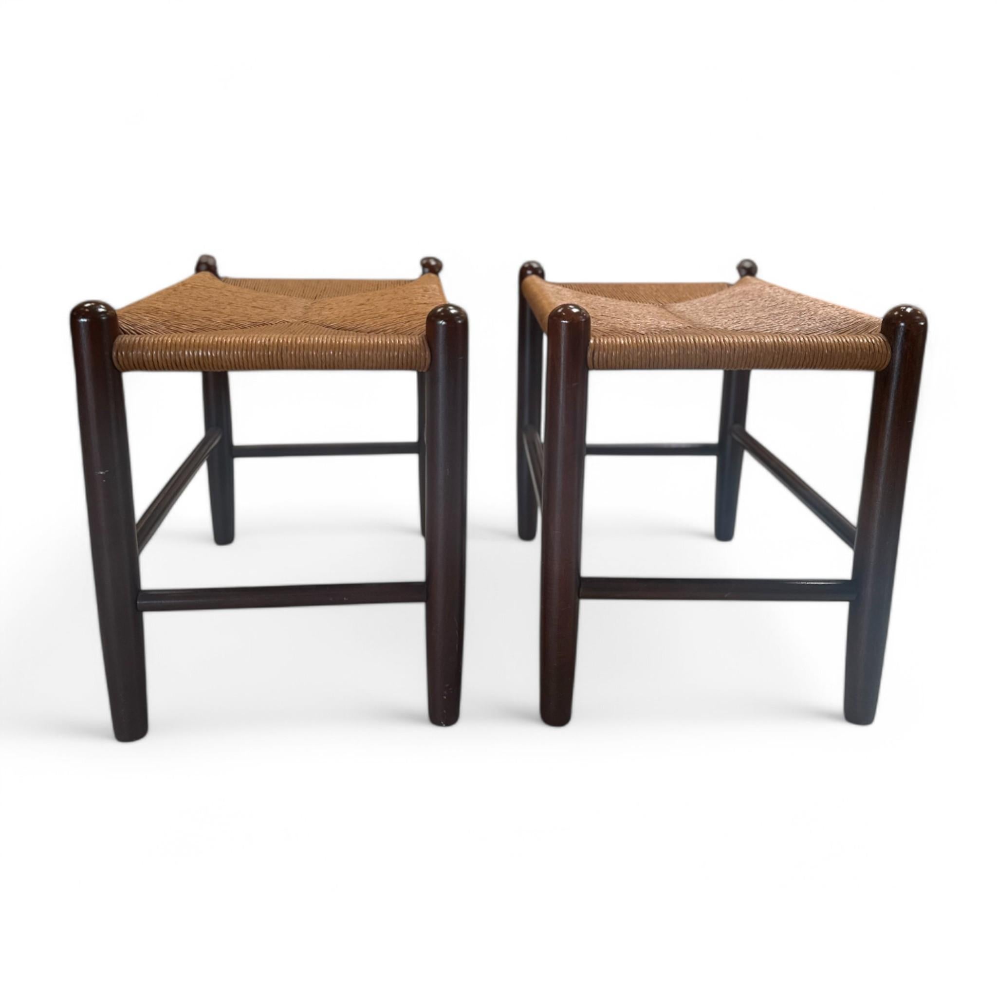Unknown Pair of Raffia Stools For Sale