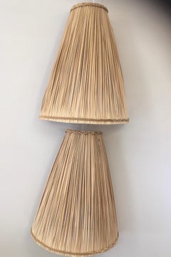 Pair of Rafia Wall Lights, XXth