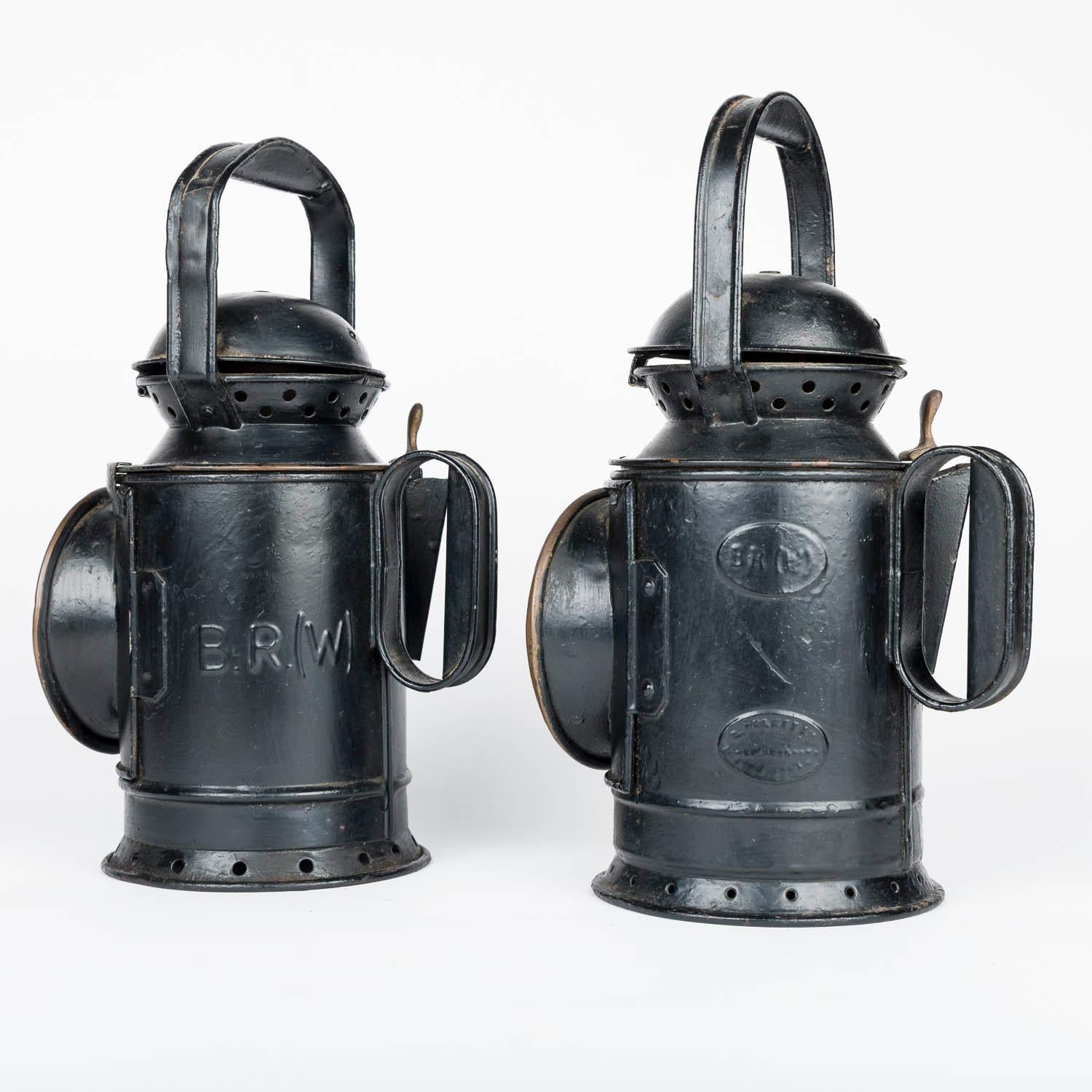 Coppia di fanali ferroviari di G. Polkey Ltd di Birmingham In condizioni discrete in vendita a London, GB