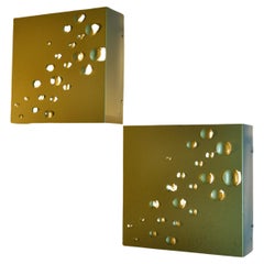Wall Lamps Pair in Gold by Jelle Jelles for Raak, 1965