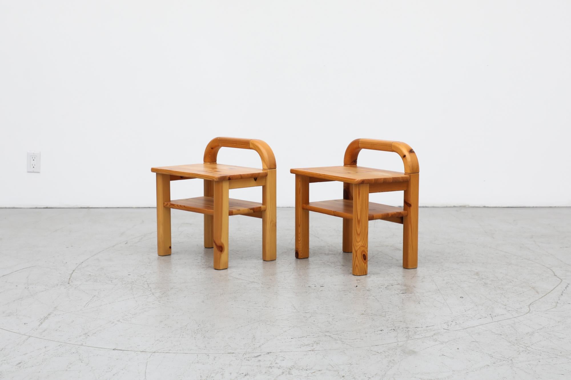 Pair of Rainer Daumiller inspired Mid-Century Stools, Nightstands or Side tables In Good Condition In Los Angeles, CA